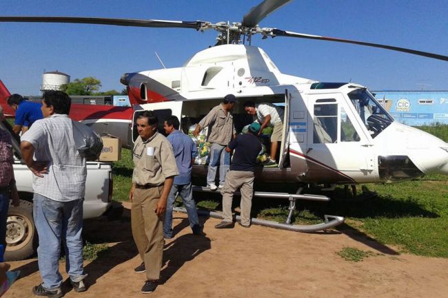 Puente aéreo en localidades afectadas por el Bermejo