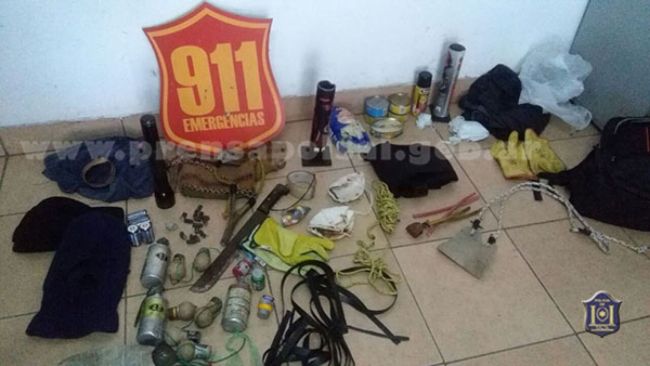 Elementos requisados a los detenidos