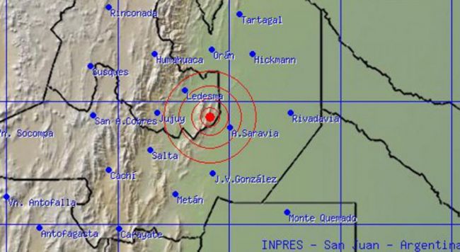 Área del sismo