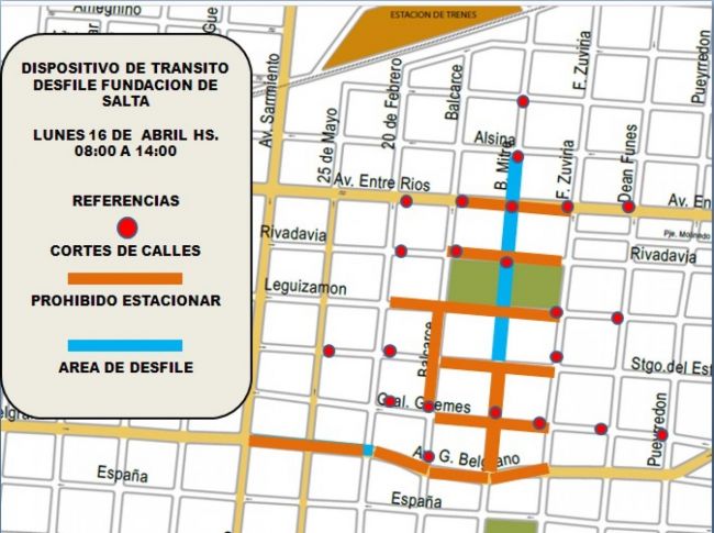 Cortes de calle por la fundación de Salta
