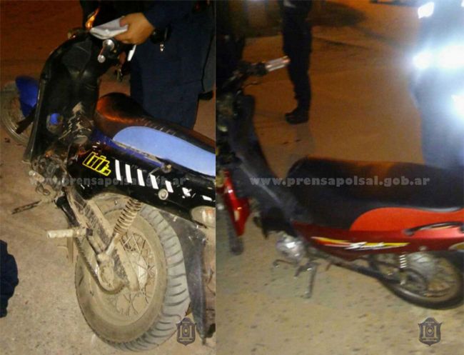 Motos con signos de golpes