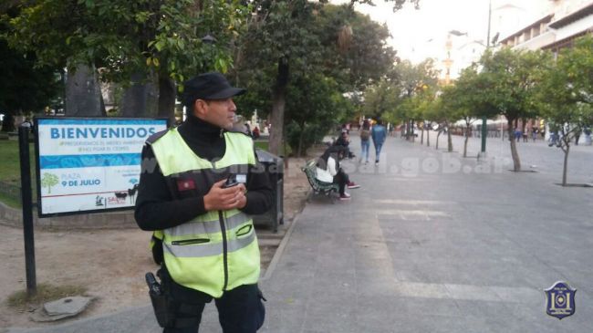 Patrullaje en plaza 9 de julio