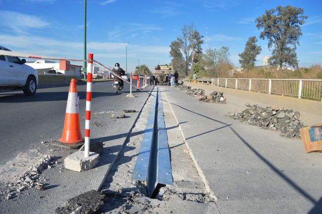 Trabajos sobre el puente