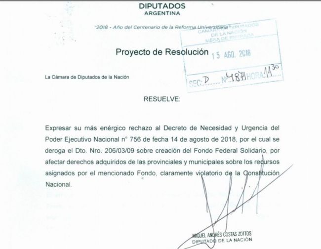 Reacción desde el Congreso