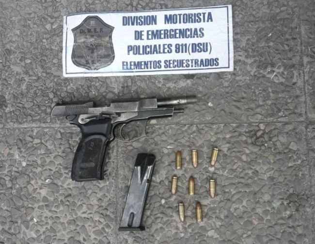 el arma secuestrada