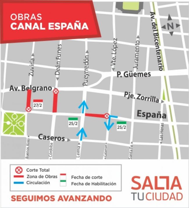 Zuviría y Dean Funes permanecerán cerradas al tránsito