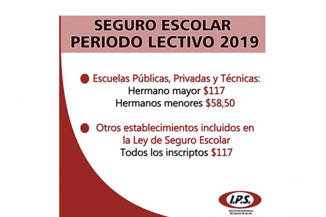A pagar el seguro escolar