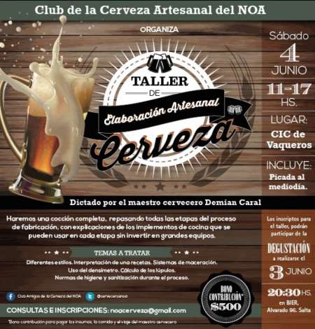 Taller de elaboración de cerveza artesanal en Vaqueros