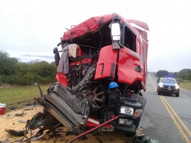 Estado de uno de los camiones involucrados