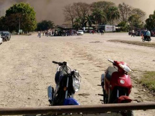 Cañaverales ardiendo en Tabacal