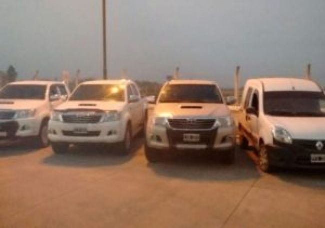 Camionetas secuestradas en los allanamientos