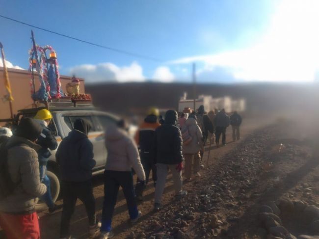 Peregrinos de Mina patito Crédito Foto: Violeta Morales